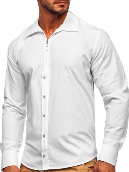 Biała koszula męska z długim rękawem Bolf 20702