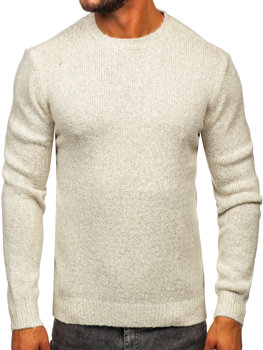 Biały gruby sweter męski Denley W7-219190