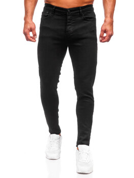 Czarne spodnie jeansowe męskie regular fit Denley 6036