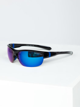 Czarno-niebieskie okulary przeciwsłoneczne Denley PLS6