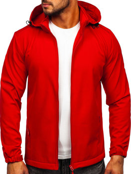 Czerwona kurtka męska przejściowa softshell Denley HH017