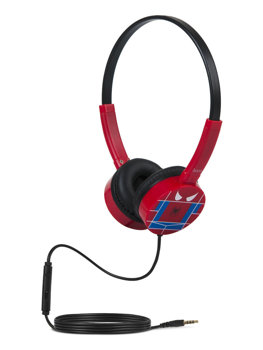 Czerwone słuchawki nauszne przewodowe z mikrofonem dla dzieci W15SM