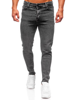 Grafitowe spodnie jeansowe męskie regular fit Denley 6050
