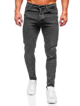 Grafitowe spodnie jeansowe męskie regular fit Denley 6134