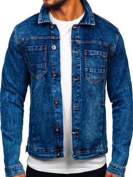 Granatowa jeansowa kurtka męska Denley RC85147W1