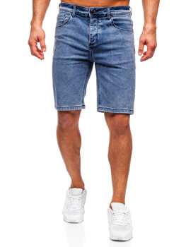 Granatowe krótkie spodenki jeansowe męskie Denley MP0274BS