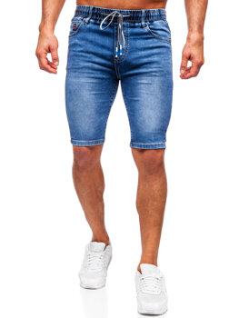 Granatowe krótkie spodenki jeansowe męskie Denley TF177