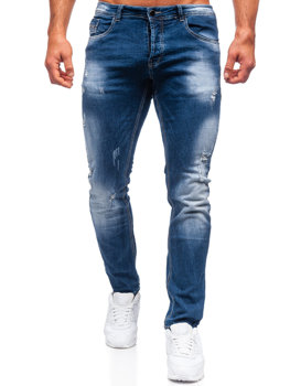 Granatowe spodnie jeansowe męskie regular fit Denley MP010B