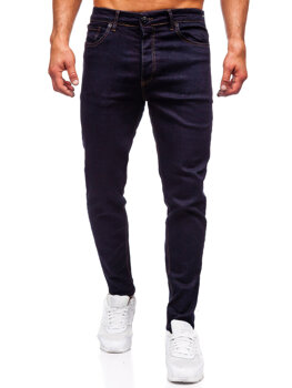 Granatowe spodnie jeansowe męskie slim fit Denley 5367