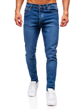 Granatowe spodnie jeansowe męskie slim fit Denley 6482