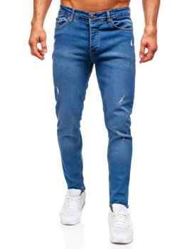 Granatowe spodnie jeansowe męskie slim fit Denley 6486