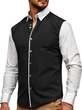Koszula męska elegancka z długim rękawem czarna Bolf 6919