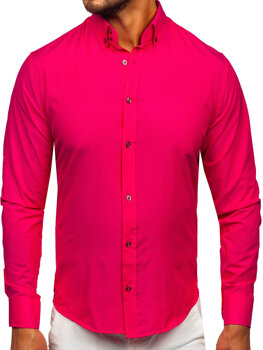 Koszula męska elegancka z długim rękawem różowa Bolf 5821-1