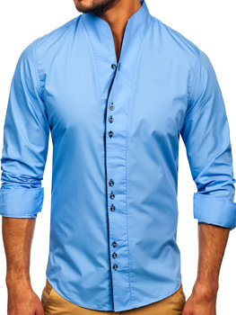 Koszula męska z długim rękawem jasnoniebieska Bolf 5720