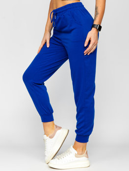 Niebieskie spodnie dresowe damskie Denley YY27NM