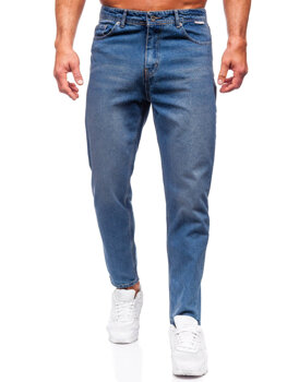 Niebieskie spodnie jeansowe męskie regular fit Denley GT26