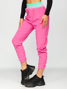 Różowe spodnie dresowe damskie Denley H1007A