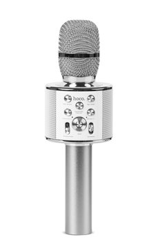 Srebrny mikrofon karaoke bluetooth BK3
