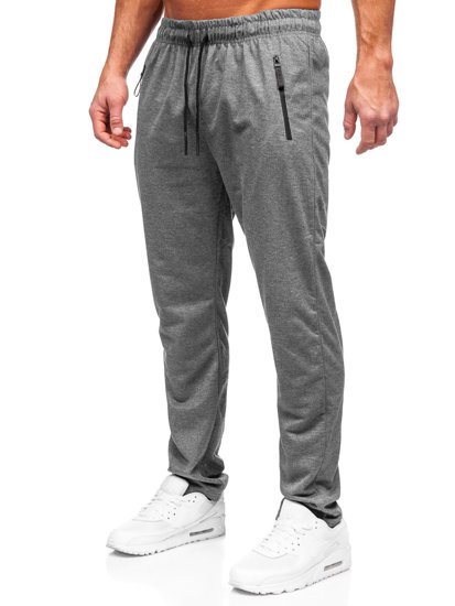 Antracytowe spodnie męskie dresowe Denley JX6112