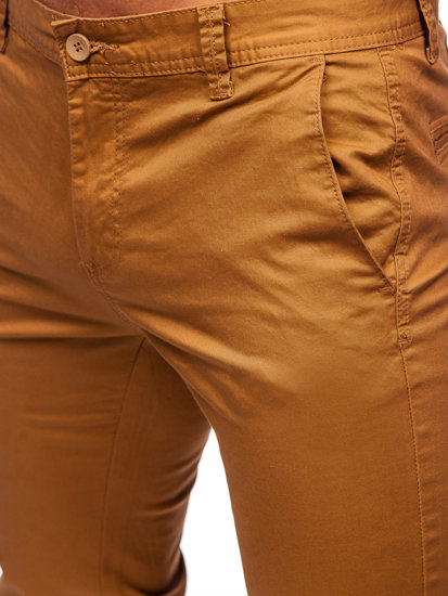 Camelowe chinosy spodnie męskie Denley KA6807-17