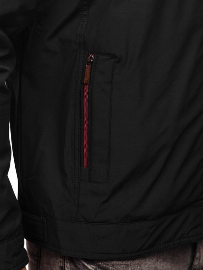 Czarna kurtka męska przejściowa elegancka Denley 6362