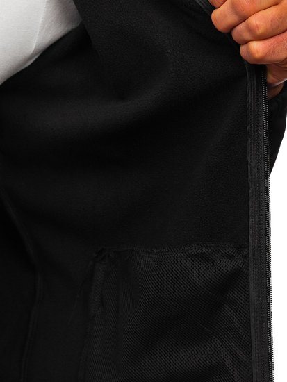 Czarna kurtka męska przejściowa softshell Denley HH017