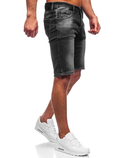 Czarne krótkie spodenki jeansowe męskie Denley 3031