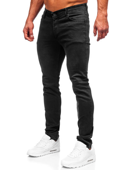 Czarne spodnie jeansowe męskie slim fit Denley 6693S