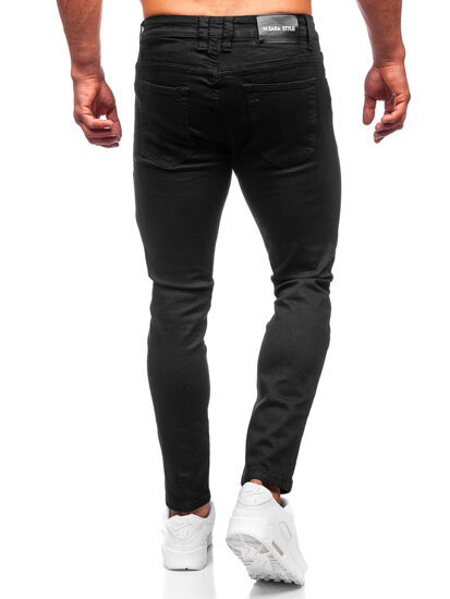 Czarne spodnie jeansowe męskie slim fit Denley KX576-13A