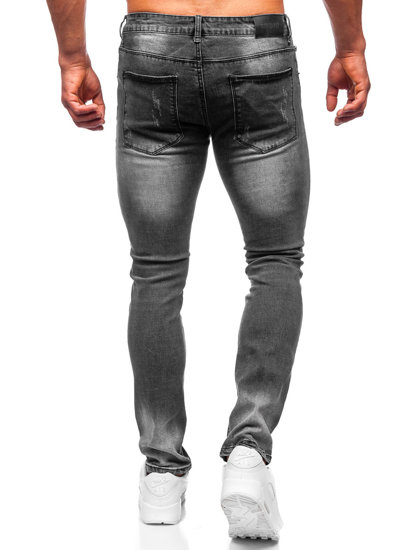 Czarne spodnie jeansowe męskie slim fit Denley MP0056G