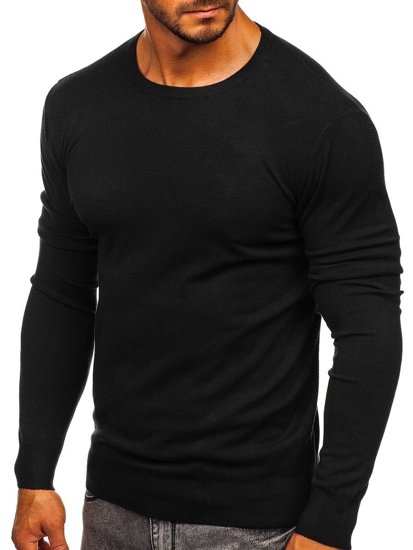 Czarny sweter basic męski Denley YY01
