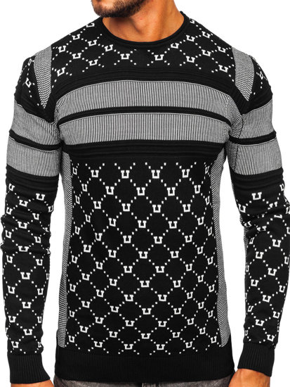 Czarny sweter męski Denley 1059