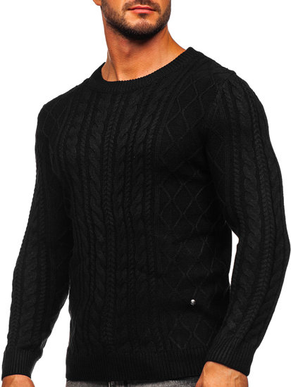 Czarny sweter męski Denley MM6010