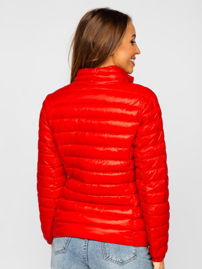 Czerwona pikowana kurtka damska przejściowa Denley 5M706