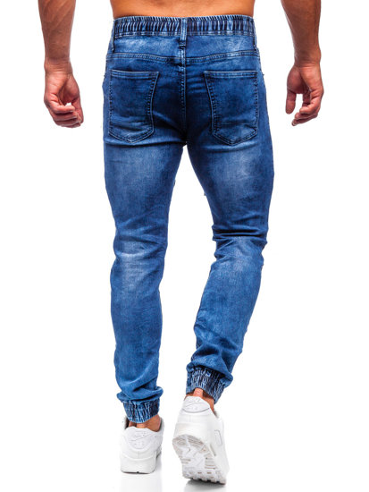 Granatowe joggery spodnie jeansowe męskie Denley TF132