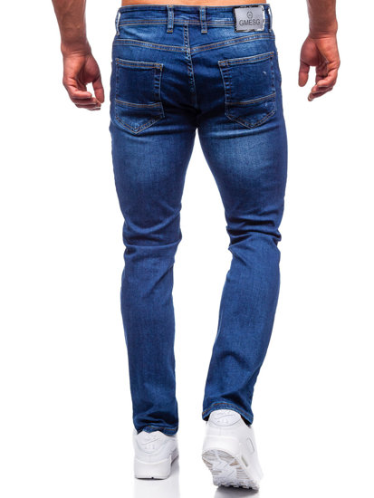 Granatowe spodnie jeansowe męskie regular fit Denley 4956
