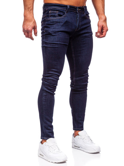 Granatowe spodnie jeansowe męskie slim fit Denley MP003BS