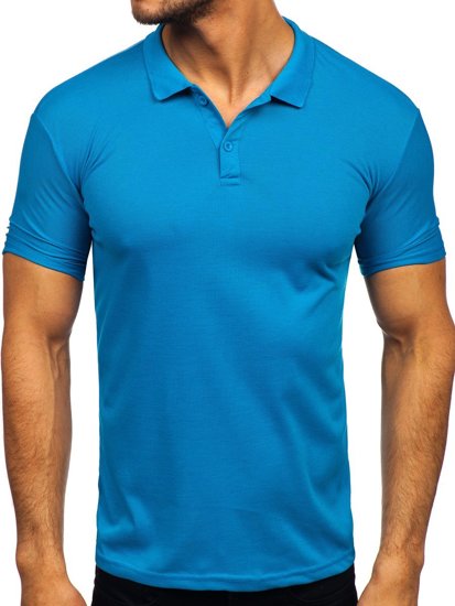 Niebieska koszulka polo męska Denley GD02