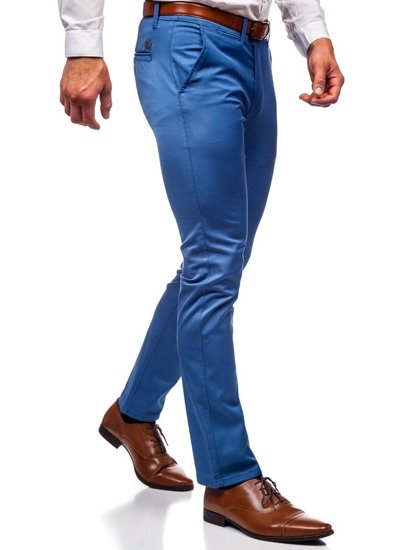 Niebieskie chinosy spodnie męskie Denley KA1786P