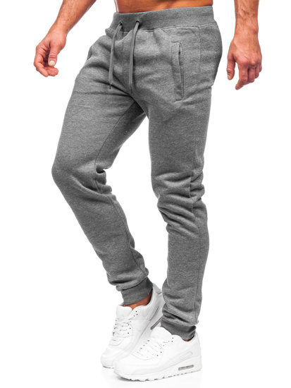 Spodnie męskie joggery dresowe grafitowe Denley XW01-A