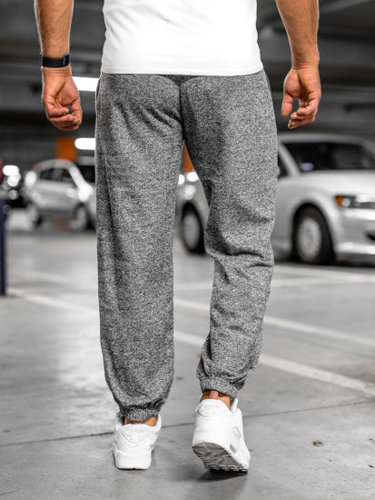 Spodnie męskie joggery dresowe szare Denley Q3476