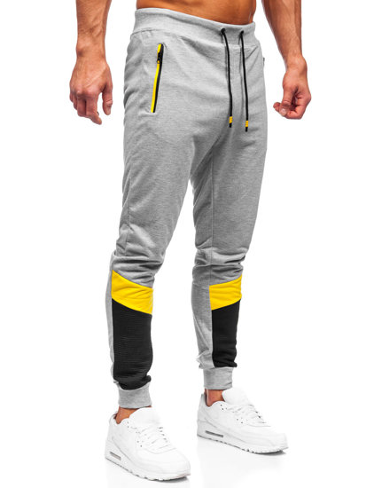 Szare spodnie męskie joggery dresowe Denley K10218