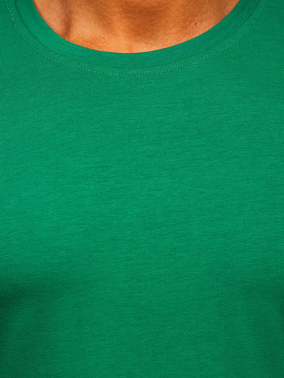 T-shirt męski bez nadruku zielony Denley 2005-101