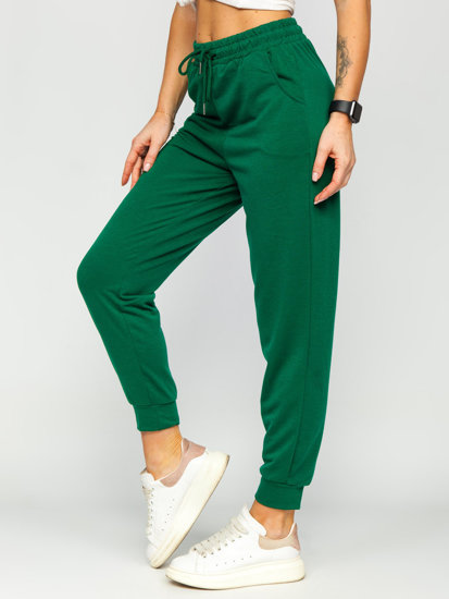 Zielone spodnie dresowe damskie Denley YY27NM