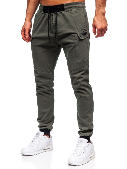 Zielone spodnie joggery męskie Bolf B11103