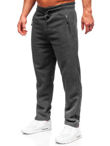 Antracytowe spodnie męskie dresowe nadwymiarowe Denley JX9826