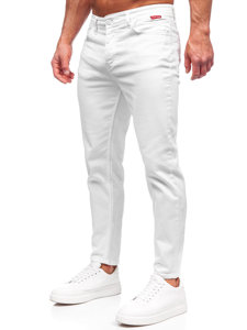 Białe spodnie materiałowe męskie Denley GT-S