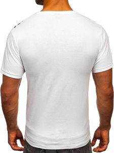 Biały t-shirt męski z nadrukiem Bolf 142171