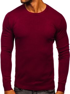 Bordowy sweter basic męski Denley YY01