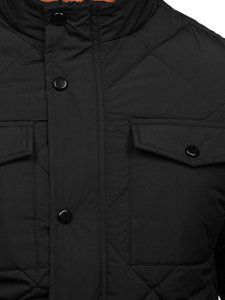 Czarna pikowana przejściowa kurtka męska Denley 22M15